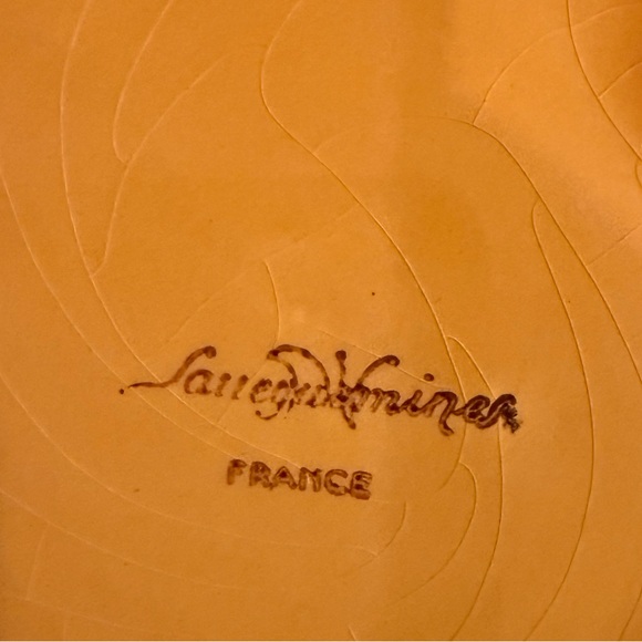 Sarreguemines Majolica Fruit apples Plate France Vintage Dessert plate 7.5 in - Picture 4 of 4